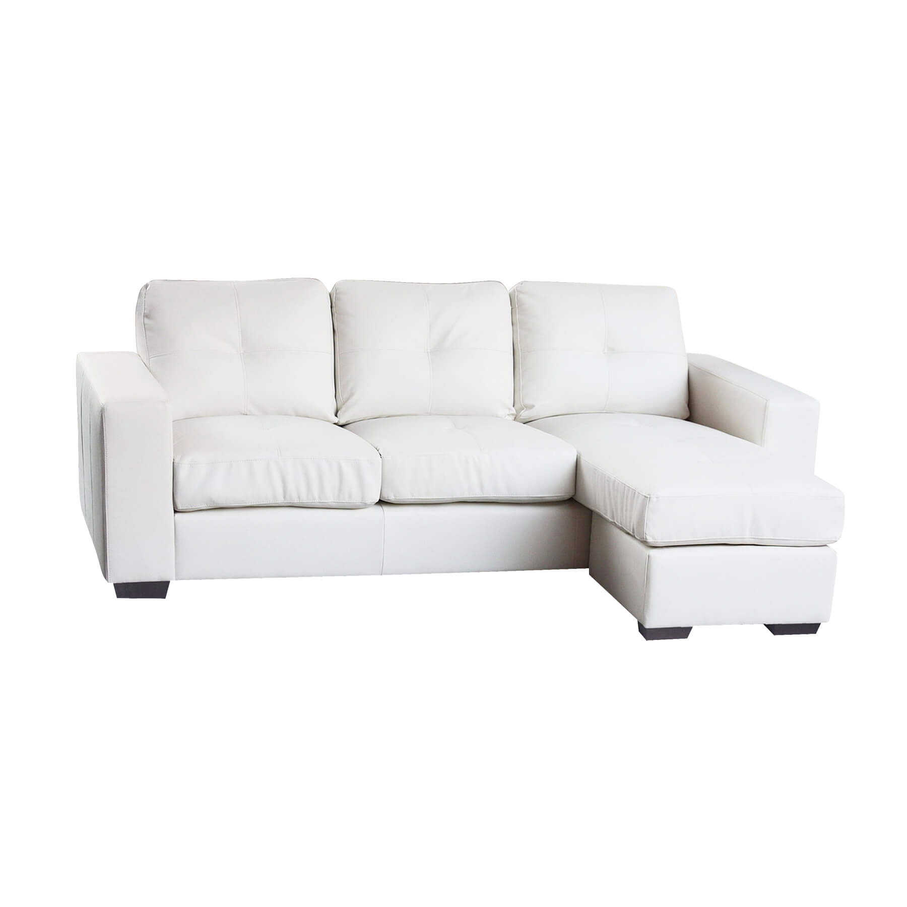 Diego Chaise Sofa Full Bonded Leather - White