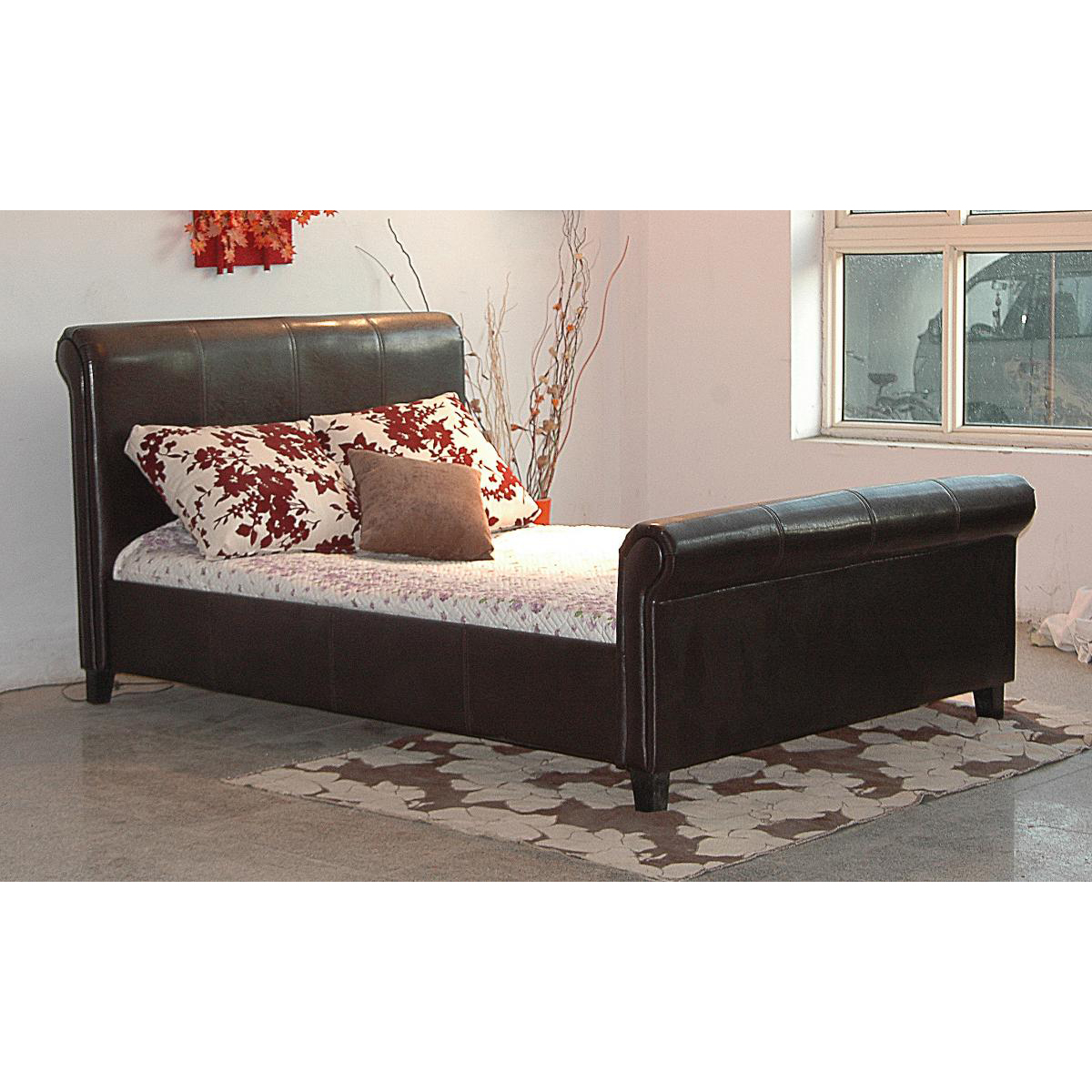 Henley PU Double Bed - Black