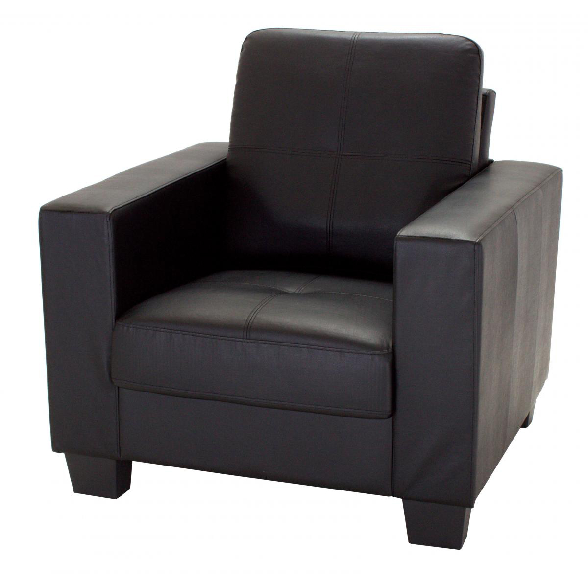 Lena Bonded Leather & PVC 1 Seater - Black